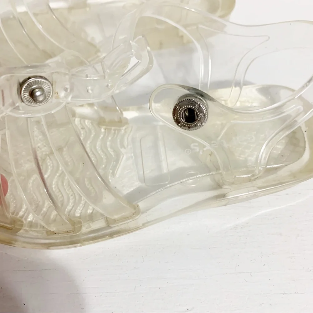 Carter's Fisherman Style Transparent Jelly Open Toe Strappy Sandals Snap Closure